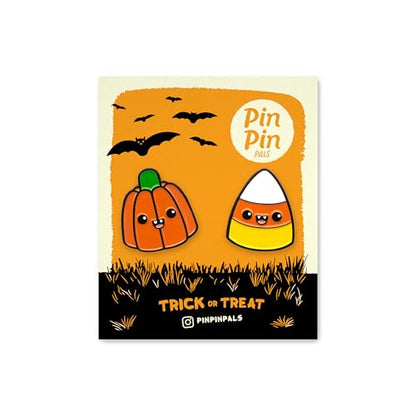 Enamel Pin for Backpack, Bag, Lapel, Kawaii Button Collector - style: Candy Corn & Pumpkin Candy