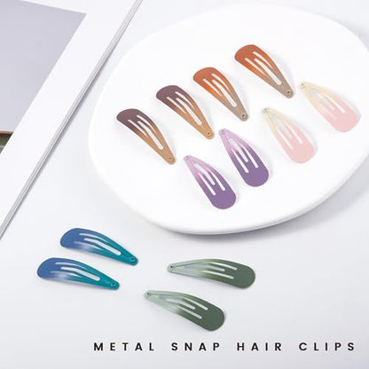 48 PCS Small Metal Barrettes For Women Non Slip Water Drop Snap Clips For Thick Thin Fine Hair Classic Accessories,Pink Purple Brown Blue Green,1.97 x 0.5 In - color: Pink Purple Brown Blue Green