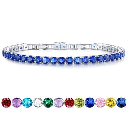 HEEYA Birthstone Silver/Gold Plated Tennis Bracelets, Adjustable 4mm CZ Tennis Bracelets for Women, Fashion Jewelry Wedding Gift Size 6.8 inch+1 inch Extender - color: 12 December Tanzanite