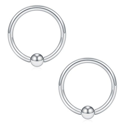 SCERRING 16G Captive Bead Piercing Ring Stainless Steel Nose Septum Tragus Helix Nipple Lip Eyebrow Hoop Rings 12PCS - style: 12PCS - 10mm Silver