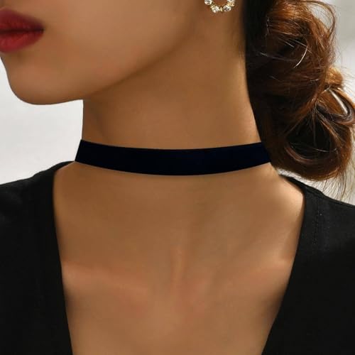 Qceasiy Gothic Black Necklace for Women, Adjustable Victorian Velvet Lace Collar, Halloween Party Cosplay Jewelry Gift - style: Single Layer