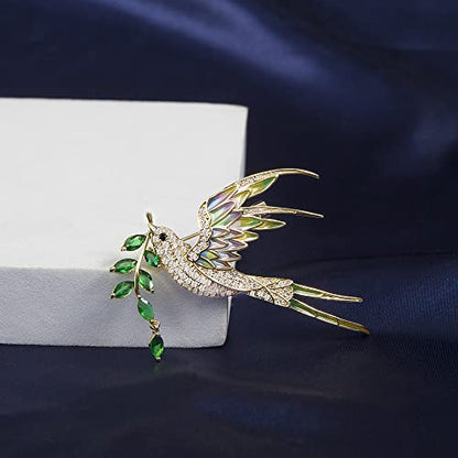 Brooches for Women, Shiny Cubic Zirconia Brooch Pins for Women Fashion Brooch Pin Broach Jewelry Gift - color: Swallow
