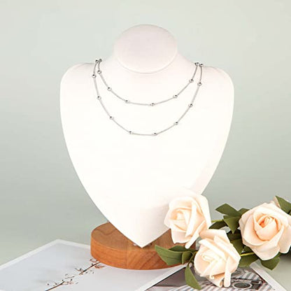 Silver Satellite Bead Chain 304 Stainless Steel Chain for Jewelry Making | 32.8 Feet/10M Women Necklace Chains Bulk Thin Curb Craft Chain DIY Jewelry Supplies - color: Bead Silver