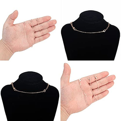 Softones 12-18Pcs Ankle Bracelets Extenders-Extension for Womens Jewelry(1 2 3 Inch),with Lobster Clasp and O-Clasp from Gold Silver Rose Gold - color: D:Rose Goldr 6-Lobster clasp 6-O-clasp