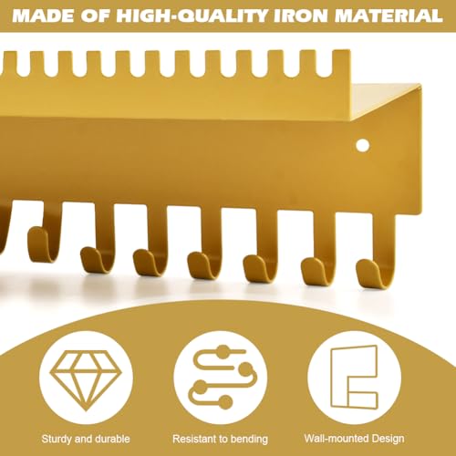 Necklace Holder Hanging Jewelry Organizer, Necklace Display Hanger Wall Shelf with Jewelry Hooks, Wall Mounted Jewelrys Organizer Rack for Women Girl (COLOR:Gold)