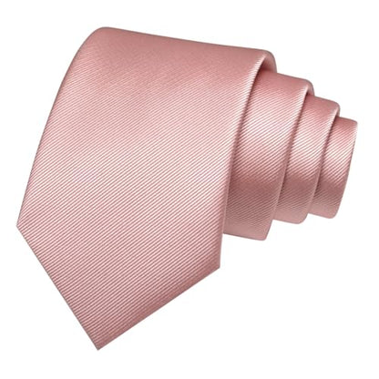 JEMYGINS Solid Color Formal Necktie and Pocket Square Tie Clip Sets for Men - color: Rose Gold