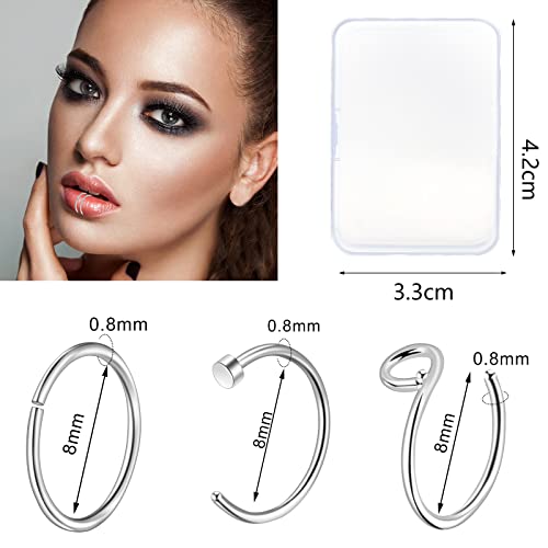 35-70 PCS 18G 20G Nose Rings for Women & Men - Gold Hoops, L Shape, Studs & Screw - 316L Surgical Stainless Steel - color: Color G-40pcs