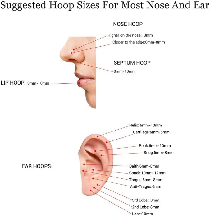 HQLA 16G Surgical Steel Hinged Clicker Segment Nose Rings Hoop Helix Cartilage Daith Tragus Sleeper Earrings Body Piercing for women 6mm 8mm 10mm 12mm 14mm - style: 16G - Gold - (6/7/8/9/10mm) - 10Pcs)