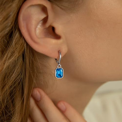 Multicolor Crystal Dangle Studs Earrings Set for Women 925 Silver Hypoallergenic Dangle Earrings Leverback Drop Earring Fashion Cubic Zirconia Leverback Stud Earring Sets Trendy Cubic Zirconia Jewelry Gifts for Women - style: 6-S-G