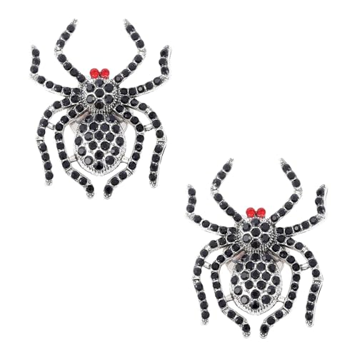 2Pcs Spider Cufflinks Rhinestone Cufflinks Alloy Black Spider Cufflink for Wedding Party Birthday Elegant Gift