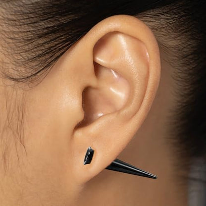 Piercing Taper Stretching 2 in 1 Ear Tunnel Gauges Stretcher Stainless Steel Internally Threaded Plugs Gauge for Ears Women Men 1G 7mm - color: Black, size: 11mm ( 7/16" )