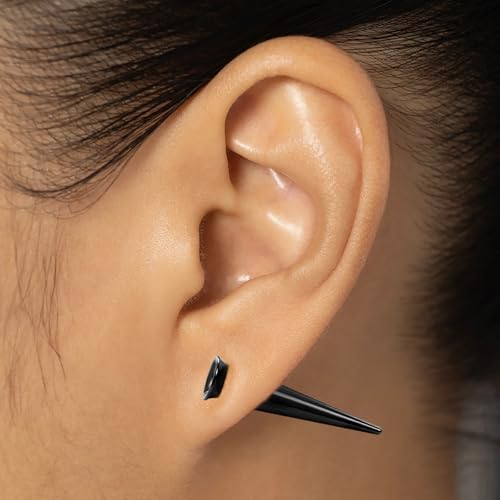 Piercing Taper Stretching 2 in 1 Ear Tunnel Gauges Stretcher Stainless Steel Internally Threaded Plugs Gauge for Ears Women Men 1G 7mm - color: Black, size: 1G(7mm)