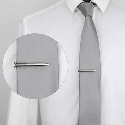 HAWSON Various Tie Clips for Men Unique, Funny Novelty Mens Tie Bar, Personalized Tie Pins for Men, Theme Wedding Party Gifts - style: Ancient Silver Nail