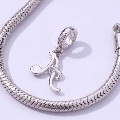 Letter Charms for Pandora Bracelets 925 Sterling Silver Alphabet Initial Charms Bead Jewelry Gift for Women - style: Initial A