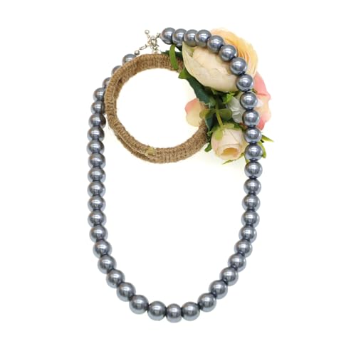 Long Simulated 10mm AAA Pearl Strand Necklace for Women Multicolor Pearl Choker Necklace 1920s Pearl Statement Necklace Costume Jewelry - color: 10mm Grey