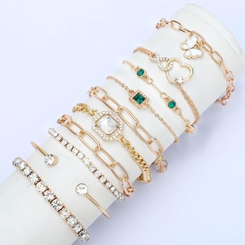 NEWITIN 49 Pieces Gold Jewelry Set for Women Fashion Costume Jewelry Gold Plated Necklace Bracelet Ring Earrings Set for Women - color: Gold Jewelry Set C