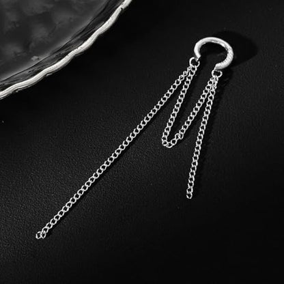Heart Pearl Hoop Earrings Sliver Long Tassel Chain Huggie Hoop Earrings Pearl Beaded Drop Earring for Women Wedding Jewelry - color: simple