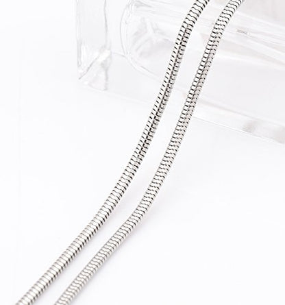NVENF Long Sweater Chain Double Circle Pendant Necklace Bold Snake Chain Women Statement Necklace - color: A Silver-tone