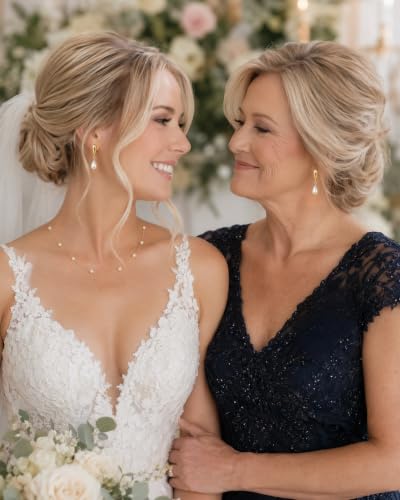 Trinckle Pearl Drop Earrings for Women Teardrop Bridal Earrings for Wedding | 14K Gold Pearl Teardrop Dangle Earrings Wedding Accessories for Brides,Lightweight Wedding Guest Prom Jewelry Gifts for Women