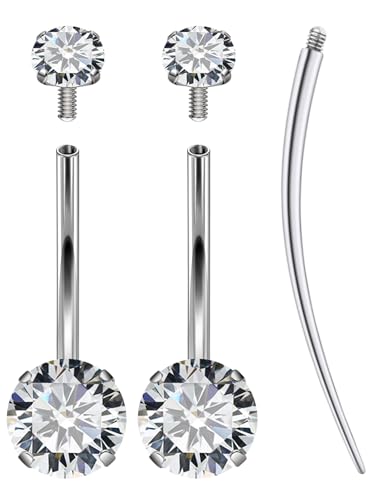 Belly Button Rings Surgical Stee, Extra-Long & Short Simple Internally Threaded Belly Rings, 14G Belly Piercing Jewelry,Navel Piercing Jewelry for Women Men 6mm 8mm 10mm 12mm 14mm 16mm - color: 12mm 1/2 Inch Belly Button Ring