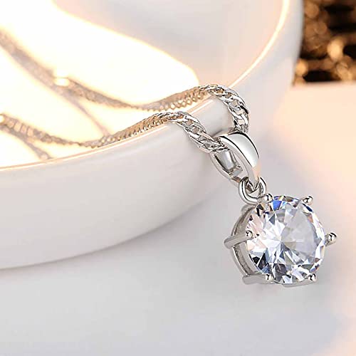 4pcs Set Zirconia Pendant Necklace Earrings Ring Bangle Set Silver Crystal Fashion Adjustable Zircon Jewelry for Women Wife Party Prom Engagement Wedding Gifts - style: Contemporary