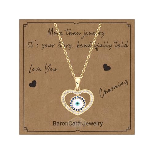 2 PCs Gold Plated Necklace Set for Women - Non Tarnish Jewelry Gift with Fashion Design - style: Evil Eye 1