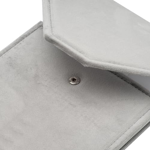 Velvet Necklace Jewelry Travel Folder Storage Display Case (Grey) - color: Grey