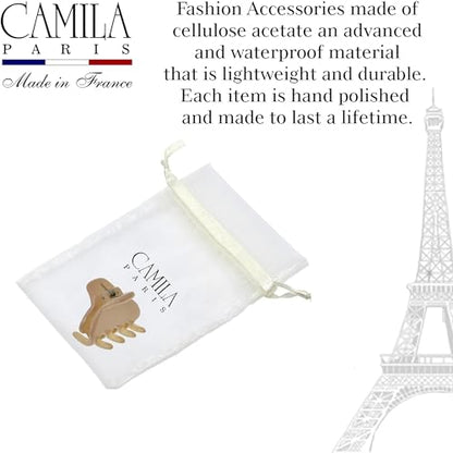 Camila Paris CP3734 French Hair Clip for Women, Small 2 inches Girls Hair Claw Clips Jaw Fashion Durable and Styling Hair Accessories for Women, Strong Hold No Slip Grip, Made in France - color: Nude 2"