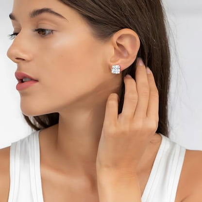 FAMARINE CZ Clip on Earrings for Women Clip Earring Non-pierced Earrings - style: Big Square