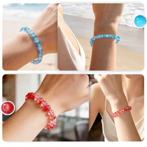 Gaspletu 7200PCS 6mm Glass Beads Bracelet Making Kit, 144 Colors Crystal Beads for Jewelry Making, 6 Box Round Beads Suitable for Beginners - color: 6 Box 6mm
