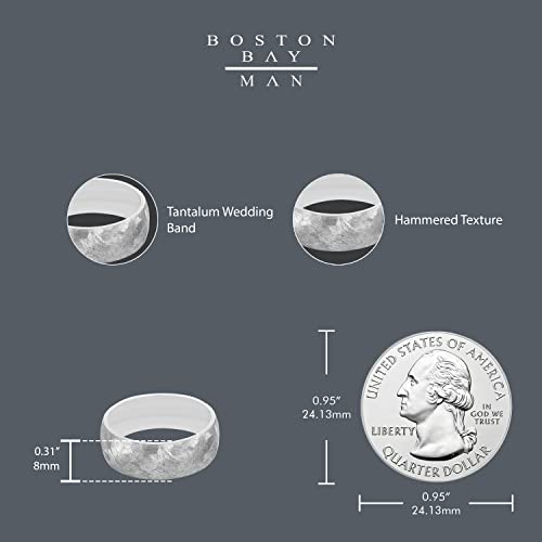 Boston Bay Diamonds Tantalum Comfort Fit Mens Wedding Band or Fashion Ring - 7mm & 8mm - Choice of Style - color: 8mm Hammered Texture