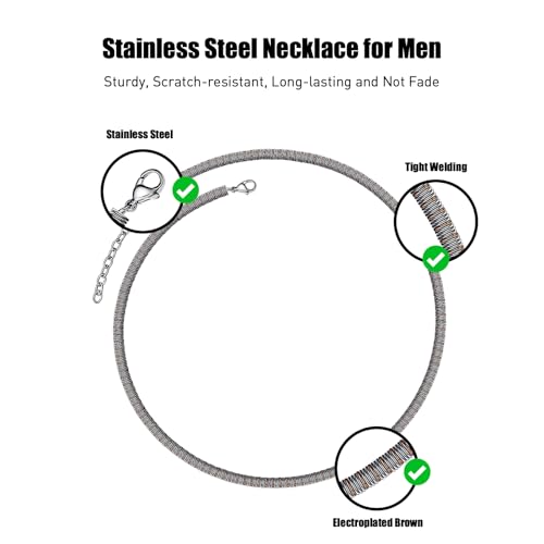Stainless Steel Chain Necklaces,Rolo Chain Necklace for Men Women,Unique Fashion and Charm Jewelry, Silver Tone Chain,Stainless Steel Adjustable Link, Gifts for Friends/Husband/Dad - style: 1469