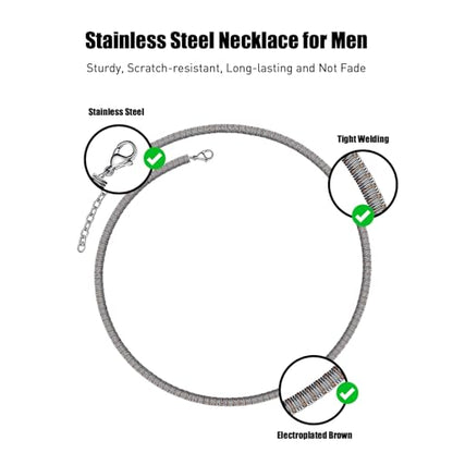 Stainless Steel Chain Necklaces,Rolo Chain Necklace for Men Women,Unique Fashion and Charm Jewelry, Silver Tone Chain,Stainless Steel Adjustable Link, Gifts for Friends/Husband/Dad - style: 1469