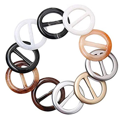 AEGYPIUS Scarf Ring, 10 Pcs Resin Scarf Rings for Women Fashion Round Shirt Clips for Women, Scarf Buckle Scarf Ring Clip Silk Neckerchief Clasp Clothing Wrap Fasten Holder for Lady Girls