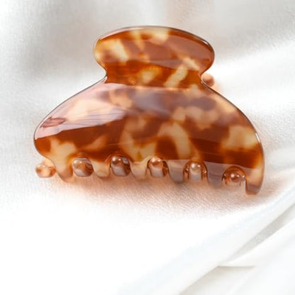 Handmade Celluloid Acetate French Design Barrettes Tortoise Shell Claws Hair Claw Luxury Fashion Accessories Hair Clip for Women (coffee) - color: coffee