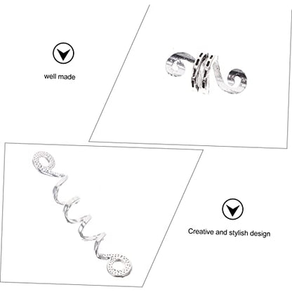 6pcs Dreadlock Hair Jewelry Set Braiding Hair Cuffs Spiral Coils Charms for Women