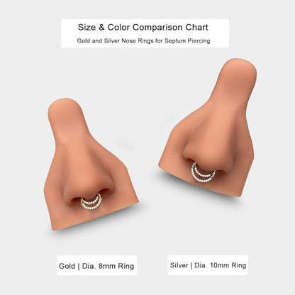 Titanium 16G Septum Ring Piercing Jewelry Nose Rings Hinged Clicker Hoop | G23 Titanium Silver Gold Hinged Segment Daith Piercing Jewelry Non-irritating , Clicker Septum Nose Piercing Jewelry Hoops - color: 09 Circle CZ-Silver, size: 16G-8mm