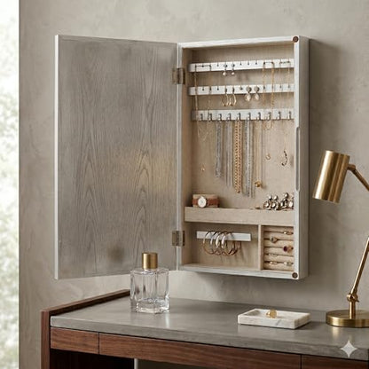 Hives and Honey Jamie Jewelry Storage Mirror Frame, Silver - color: Silver