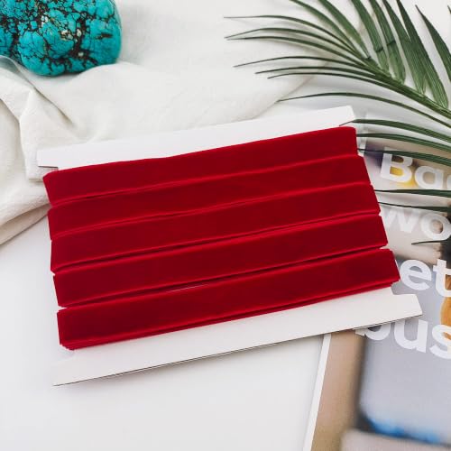 Velvet Choker Necklace for Women Goth Halloween Y2K Ribbon Collar Set - color: Red-0.6''-20pcs