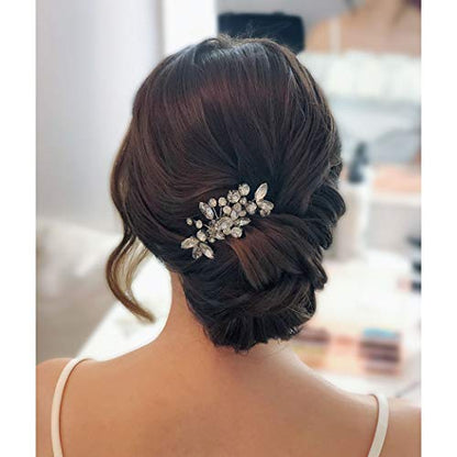 Catery Crystal Wedding Hair Comb Rhinestone Bridal Hairpieces Bridesmaid Clips Accessories for Brides and Women (A Silver) - color: A Silver
