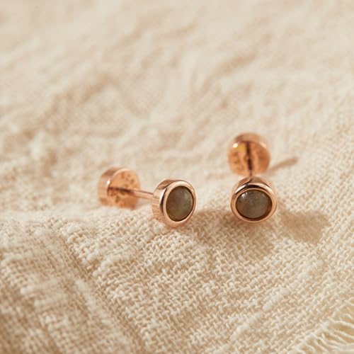 CHIC & ARTSY 18K Gold Plated Solid 925 Sterling Silver Flat Back Earrings for Women Multiple Piercings Screw Back Earrings Cartilage Hypoallergenic Jewelry - style: 925 Silver Flat Back #18