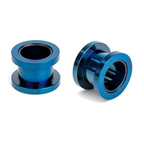 18PCS Ear Tunnels Kit Stainless Steel Screw Fit 14G-00G Gauges Plugs Set Double Flared Stretcher Expander Body Piercing Jewelry - color: Blue