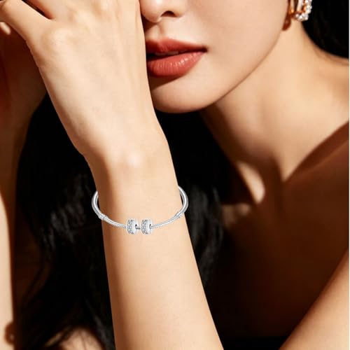 Charms for Bracelets and Necklaces Statue of Liberty CHARM and Family Clasp Safety Chain Charm Beads Charms Jewelry for Women - color: Moments Clear Pavé Clip