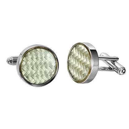 Urban Jewelry Mens Stainless Steel Nautical Knot Cufflinks Sharp Formal | Nautical Cufflinks Stainless Steel Rust Resistant Finish Polished Cufflink Finish Modern Cufflink Design Style - color: Carbon Fiber Cufflinks