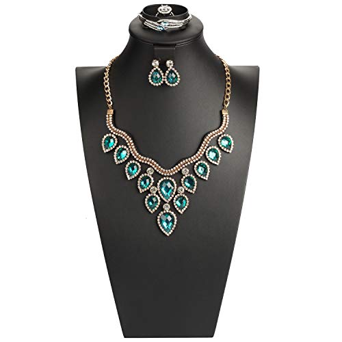 Jewelry Bust,Necklace Bust Jewelry Displays for Shows,Black Leather Bust for Jewelry Display,Jewelry Stand for Necklace,Bracelets,Earrings,Rings (H16.3inch) - size: H16.3inch