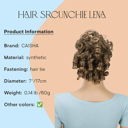 CAISHA Jumbo Hairpiece Scrunchy Updo Voluminous Curly Messy Bun Light Brown Mix G9L - color: light brown mix #30T26 G9L