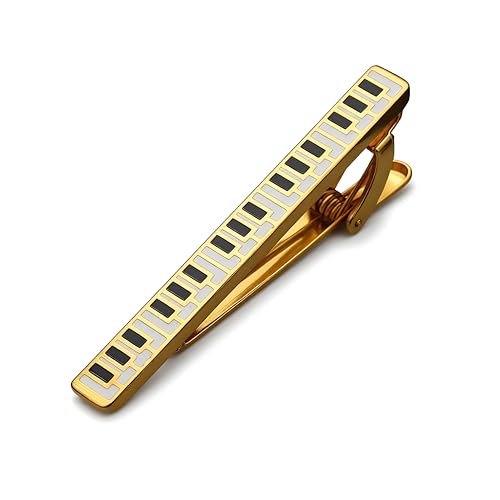 Gold Piano Keyboard Tie Clip for Men Music Tie Bar Accessories | Music-themed
