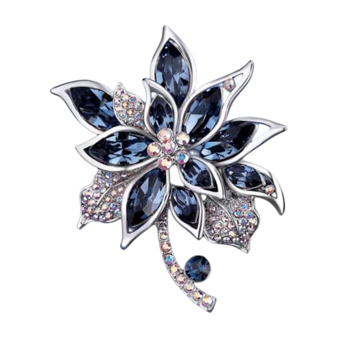 Lavender flower brooch crystal rhinestone tulip brooch elegant accessories jewelry women brooches and pins fashion jewelry wedding flowers lapel pin - color: Blue