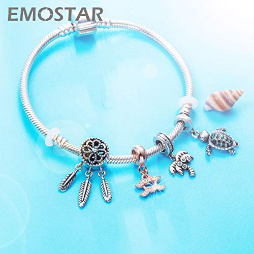 EMOSTAR Zodiac Sign Charms fits European Charm Bracelet – Rose Gold 925 Sterling Silver Necklace Pendant, 12 Horoscope Constellation Dangle CZ Birthstone Beads, Gifts for Women/Men/Birthday - color: Aquarius (1.20 – 2.18)