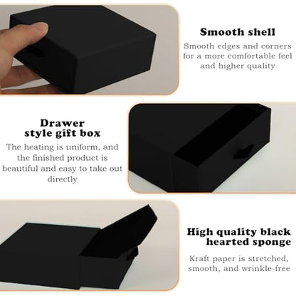 Nsmykhg Jewelry Gift Box Velvet-Lined,12 Pack Compact Drawer Style for Earrings & Rings, Necklace & Bracelet Organizer, 3.93x3.93x1.65 Inches, Stackable Elegant Jewelry Display & Storage Box (Black) - color: Black
